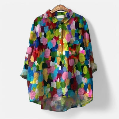 Kiara™ | Stilfuld Løs Pasform Blomstret Bluse