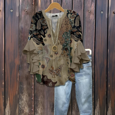 Nyaira – Let bluse med flæseærmer