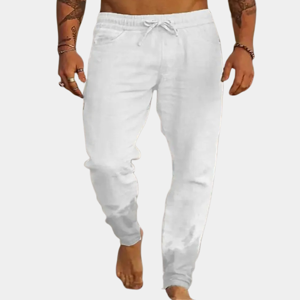 Rune | Afslappede Hørbukser med Snøre