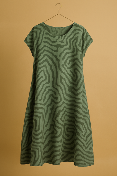 Nelia™ | Sommerkjole med rund hals og smukt print