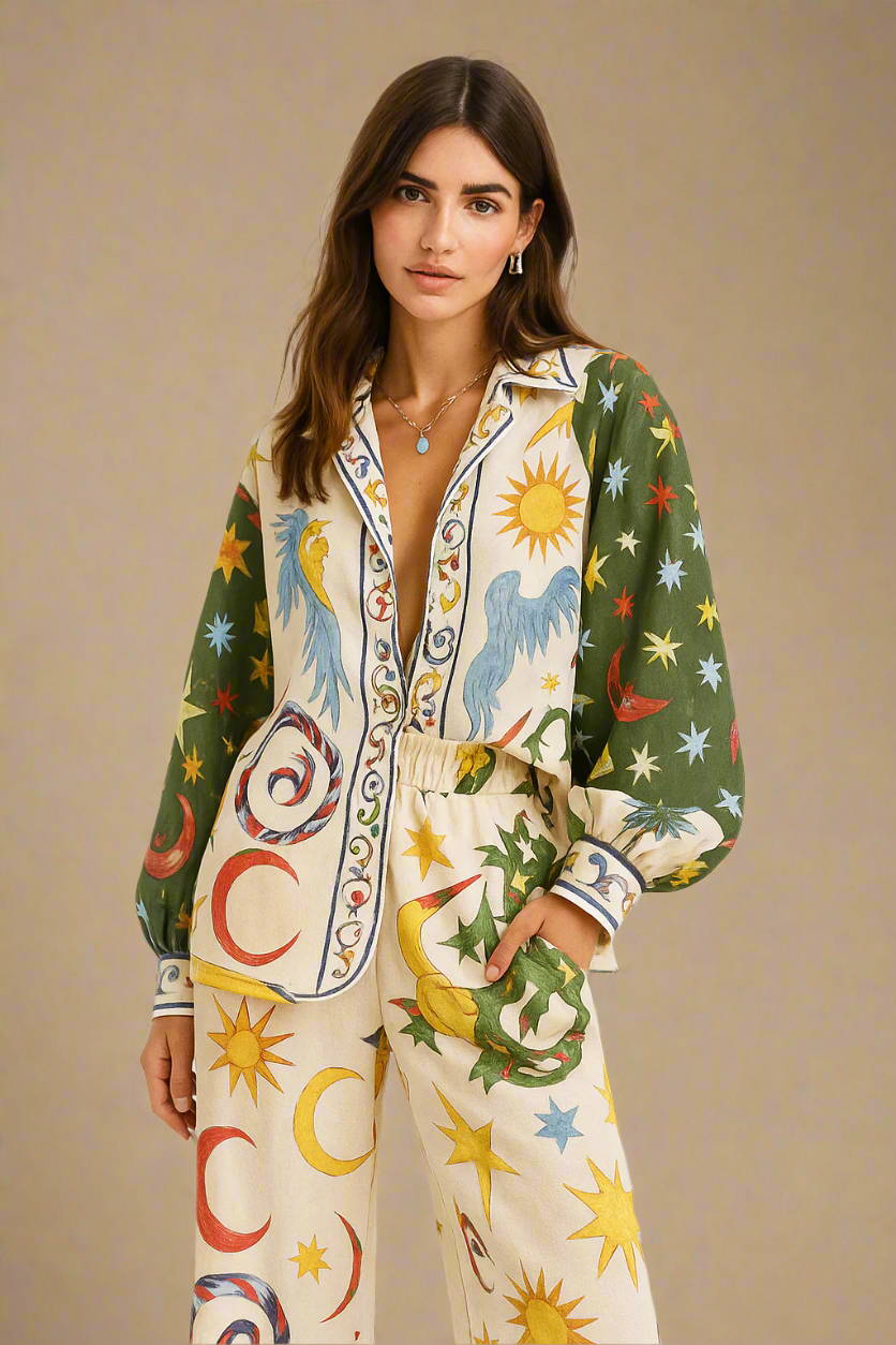 Sæt Victoria | Komfortable Bukser + Løs Skjorte