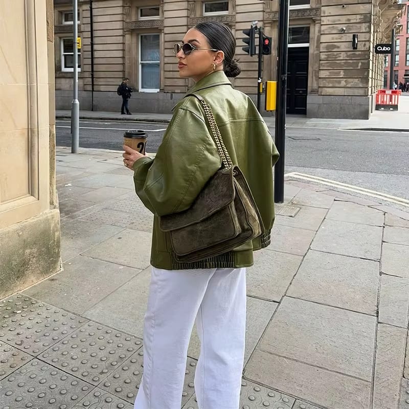 Lisa | Oversized Læderjakke