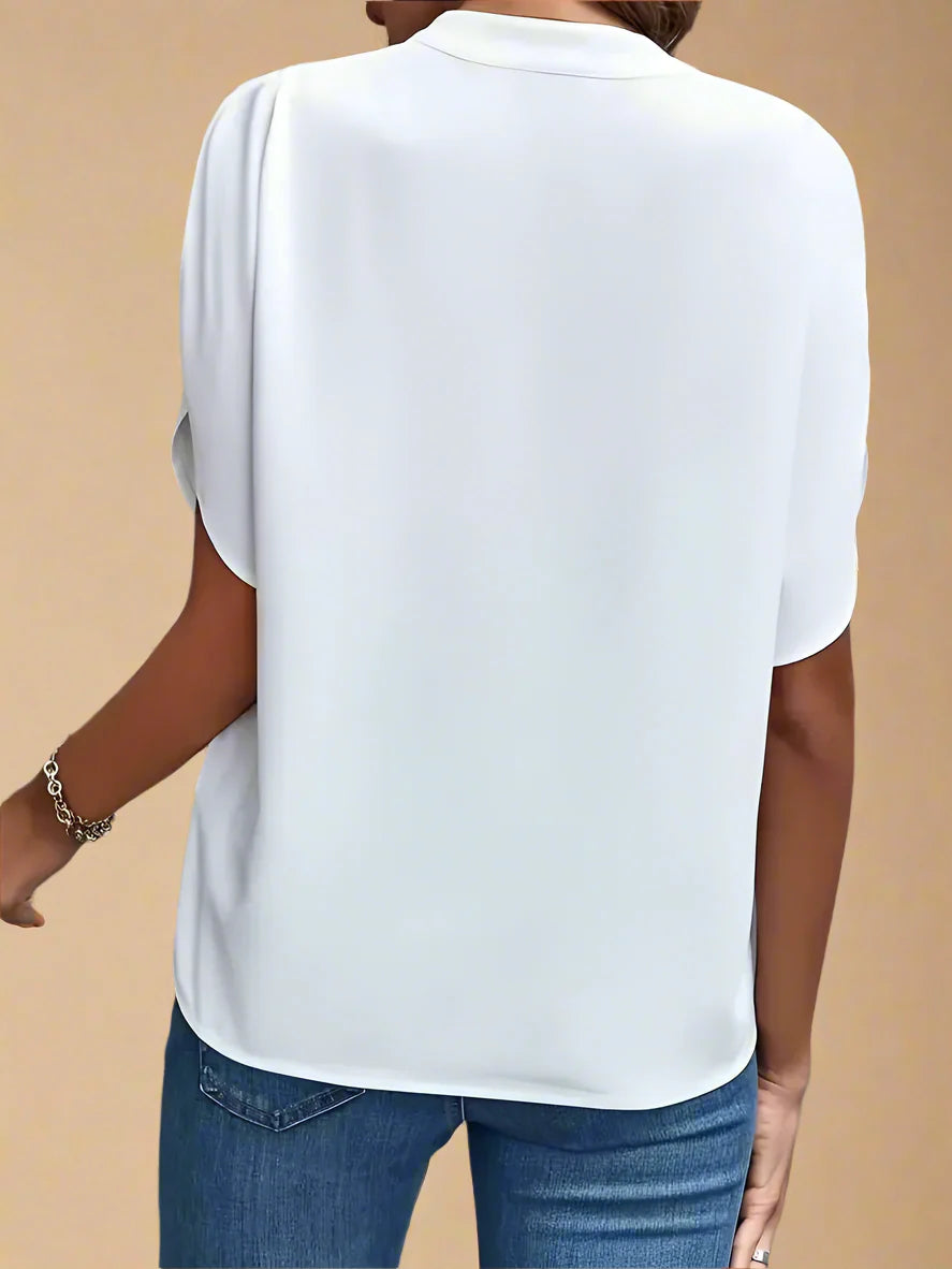 Alba bluse | Elegant V-udskæring og løse ærmer