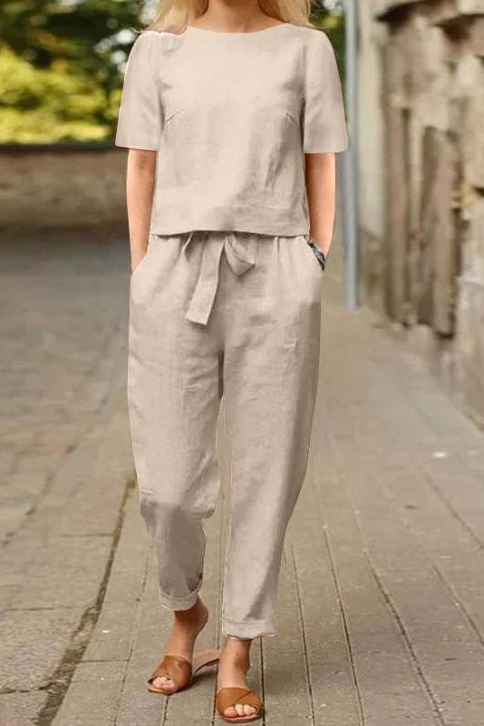 Sæt Siv | Ensfarvede & Komfortable Bukser + Matchende Top