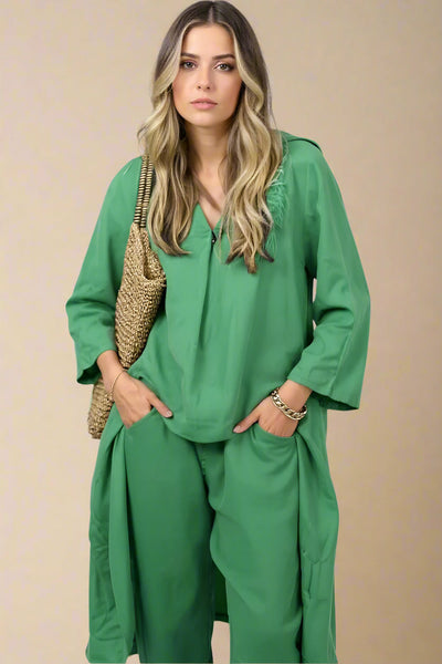 Sæt Norena | Ensfarvede & Komfortable Bukser + Matchende Top