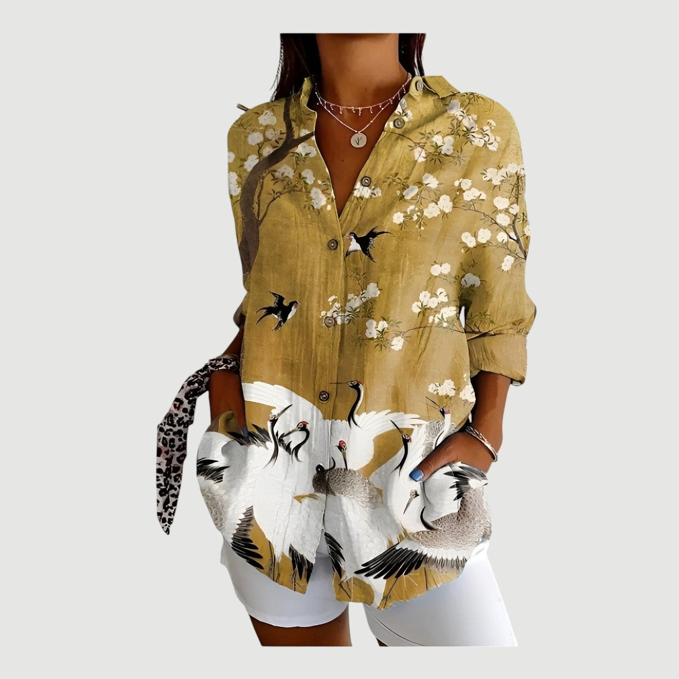 Thyra™ | Bluse med farverigt design